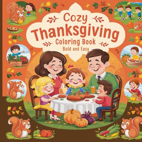 Cozy Thanksgiving Coloring Book Bold and Easy: Featuring bold and cozy Thanksgiving scenes for easy coloring fun, this coloring book features a ... cooking, a group of friends sharing a meal Cozy Thanksgiving Coloring Book Bold and Easy: Featuring bold and cozy Thanksgiving scenes for easy coloring fun, this coloring book features a ... cooking, a group of friends sharing a meal von Independently published