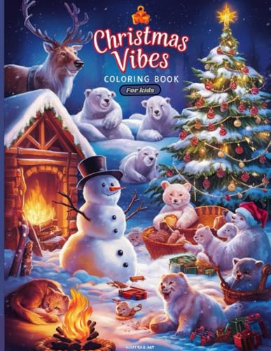christmas vibes coloring book for kids: "Fun and festive coloring pages for kids" include designs like penguins carrying gifts, sleeping cats, reindeer, and more. christmas vibes coloring book for kids: "Fun and festive coloring pages for kids" include designs like penguins carrying gifts, sleeping cats, reindeer, and more. von Independently published