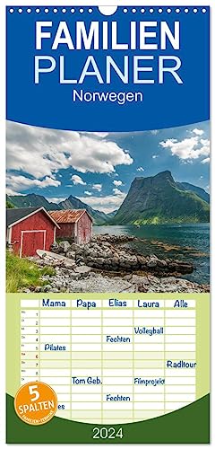 Familienplaner 2024 - Norwegen mit 5 Spalten (Wandkalender, 21 cm x 45 cm) CALVENDO