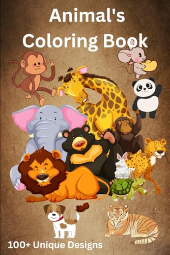 Amazing Animals Coloring Book and 100+ Unique Designs.: Fun and Relaxing Coloring Pages for Kids and Adults. von Independently published