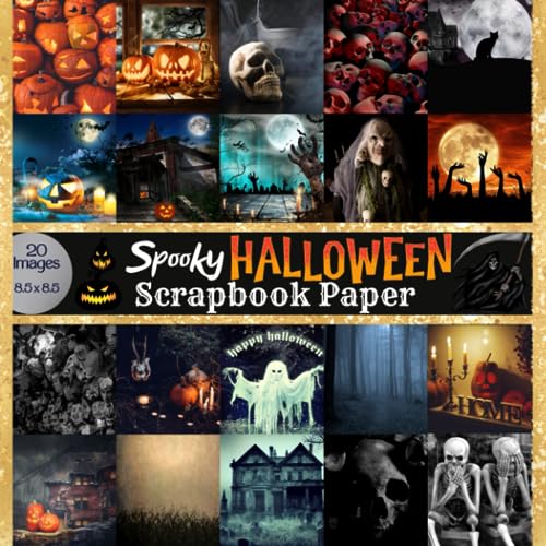 Spooky halloween Scrapbook Paper: Halloween scrapbook embellishments a collection of 20 creepy and scary images as kit for halloween DIY craft projects, journaling, card making, and more