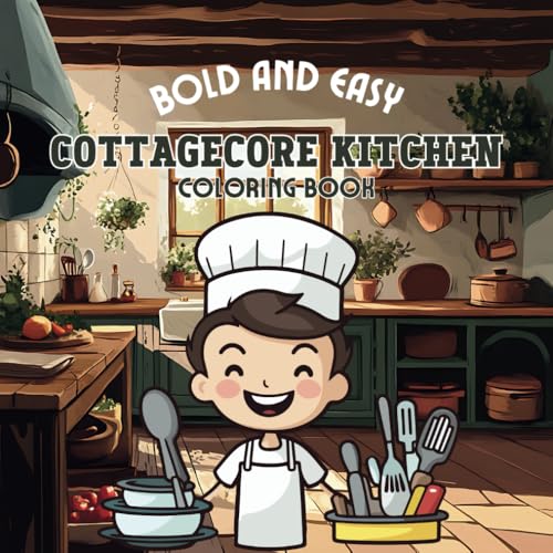 Cottagecore Kitchen Coloring Book: Bold and Easy Stress Relief Designs for Adults (Bold & Easy Coloring) von Independently published