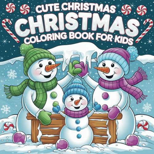 Cute Christmas Coloring Book: Bold and Easy Holiday Designs for Kids (Bold & Easy Coloring) von Independently published