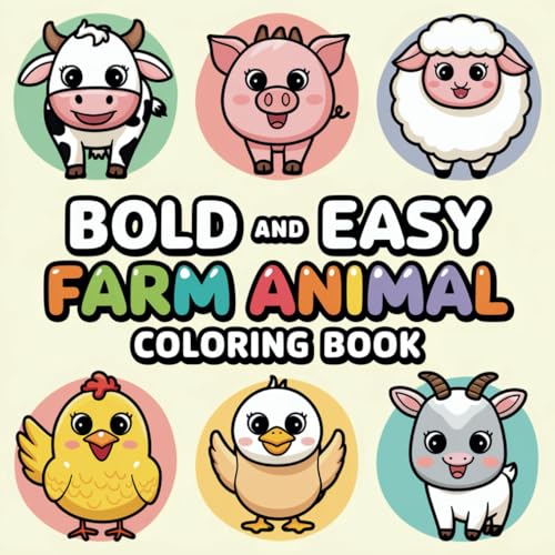 Farm Animals Coloring Book: Bold and Easy Designs for Adults and Kids (Bold & Easy Coloring) von Independently published