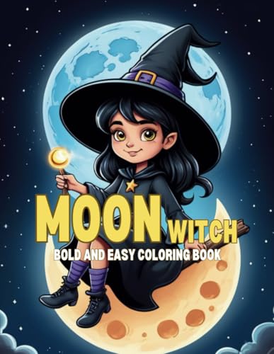 Moon Witch Coloring Book: Bold and Easy Witchcraft Designs for Adults (Bold & Easy Coloring) von Independently published