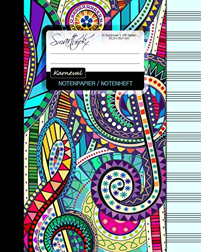 Notenpapier / Notenheft (Karneval): Geschenke für Musiker / Notenblock [ 100 Seiten * groß * 20,3 x 25,4 cm * Taschenbuch ] (Schreibwaren - Musik)