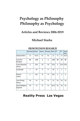 Psychology as Philosophy, Philosophy as Psychology: Articles and Reviews 2006-2019 von Reality Press