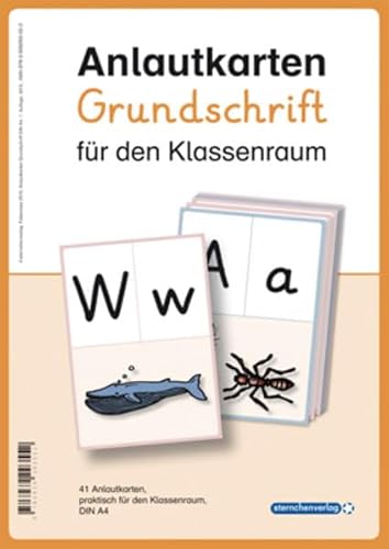 Anlautkarten Grundschrift für den Klassenraum: 41 Anlautkarten, praktisch für den Klassenraum, 170 Gramm, A4 auch geeignet zum Laminieren (Mein Sternchenheft)