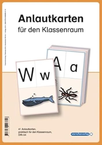 Anlautkarten für den Klassenraum - Druckschrift: 41 Anlautkarten, praktisch für den Klassenraum, 170 Gramm, A4 auch geeignet zum Laminieren (Mein Sternchenheft) von Sternchenverlag GmbH