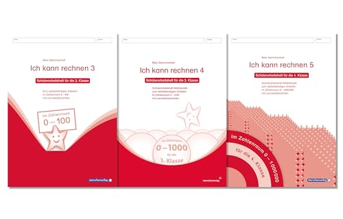Ich kann rechnen 3, 4 und 5 - 3 Schülerarbeitshefte für die 2. bis 4. Klasse: Meine Sternchenhefte Mathematik für das selbstständige Arbeiten im ... bis 1 000 000 mit Lernzielübersichten im Set