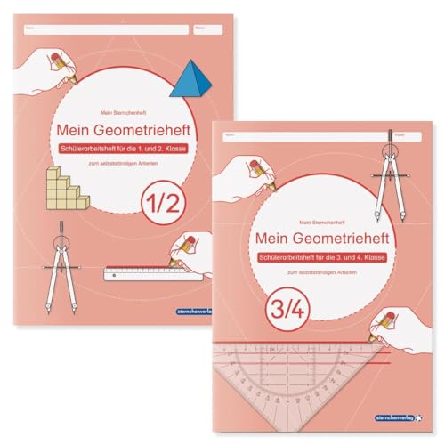 Mein Geometrieheft 1/2 und 3/4 im Set: geeignet für die 1. bis 4. Klasse, beinhaltet motivierende Arbeitsseiten zum Thema Form und Raum Mein Geometrieheft 1/2 und 3/4 im Set: geeignet für die 1. bis 4. Klasse, beinhaltet motivierende Arbeitsseiten zum Thema Form und Raum