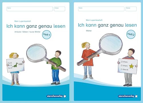 Mein Lupenleseheft 1 und 2 - Ich kann ganz genau lesen -: Teil 1: Anlaute / Silben / kurze Wörter - Teil 2: Wörter