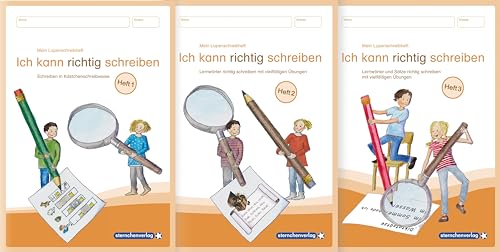 Mein Lupenschreibheft 1 bis 3 im Set - Ich kann richtig schreiben: - Schreiben in Kästchenschreibweise und Lernwörter und Sätze richtig schreiben mit vielfältigen Übungen von Sternchenverlag GmbH