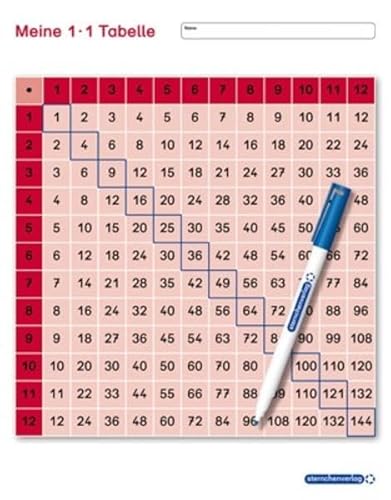 Meine 1x1 Tabelle: 1x1 Tafel im großen Format mit Selbstkontrolle und Stift, trocken abwischbar für die 2. Klasse Meine 1x1 Tabelle: 1x1 Tafel im großen Format mit Selbstkontrolle und Stift, trocken abwischbar für die 2. Klasse
