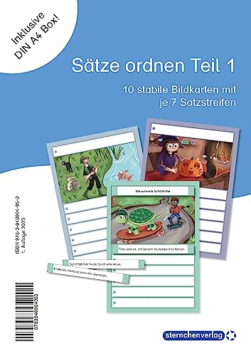 Sätze ordnen Teil 1: 10 stabile Bildkarten mit je 7 Satzstreifen in der DIN A4 Box mit Etikett gratis Sätze ordnen Teil 1: 10 stabile Bildkarten mit je 7 Satzstreifen in der DIN A4 Box mit Etikett gratis von Sternchenverlag GmbH