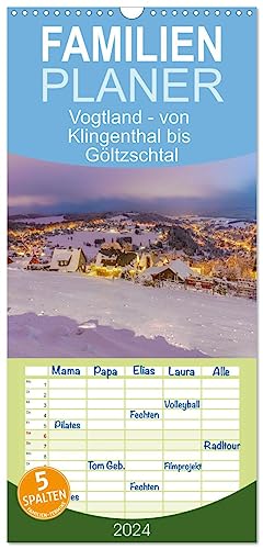 Familienplaner 2024 - Vogtland - von Klingenthal bis Göltzschtal mit 5 Spalten (Wandkalender, 21 cm x 45 cm) CALVENDO