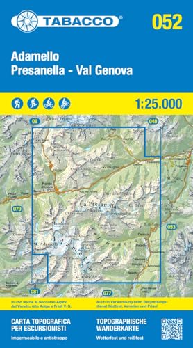 Adamello, Presanella: Wanderkarte Tabacco 052. 1:25000: Alta Val Camonica, Val Vermiglio, Val Genova, Ponte di Legno, Temù, P.so di Gavia, P.so del ... topografiche per escursionisti, Band 52) Adamello, Presanella: Wanderkarte Tabacco 052. 1:25000: Alta Val Camonica, Val Vermiglio, Val Genova, Ponte di Legno, Temù, P.so di Gavia, P.so del ... topografiche per escursionisti, Band 52)