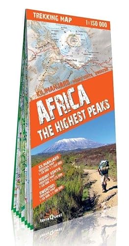 Trekking Map Africa, The Highest Peaks: Kilimanjaro, Mount Kenya, Rwenzori