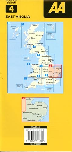 04 East Anglia: 1:200000 (AA Road Map Britain series, Band 4) von Automobil Association