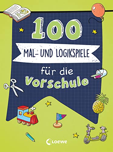100 Mal- und Logikspiele für die Vorschule: Bunte Rätselmischung in Buchform - fördert das logische Denken von Kindern ab 5 Jahren (100 Übungen) von Loewe