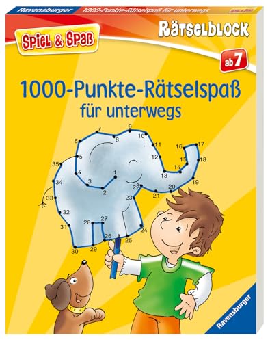 1000-Punkte-Rätselspaß für unterwegs - Rätselbuch ab 7 Jahre, Reisespiele für Kinder (Spiel & Spaß - Rätselblock) von Ravensburger Verlag GmbH