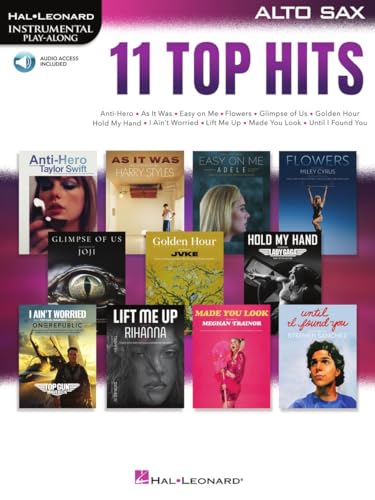 11 Top Hits for Alto Sax. Instrumental Play-Along. Book/Audio-Online