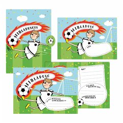 12 Einladungskarten Fußball zum Geburtstag für Jungs inkl. Umschläge von Nova MD
