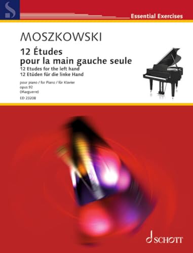 12 Etüden für die linke Hand: op. 92. Klavier. (Essential Exercises)