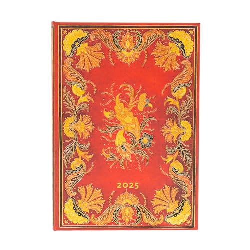 Paperblanks 12-Monatskalender 2025, Fiammetta, Midi, Vertikal, Elastikband-Verschluss