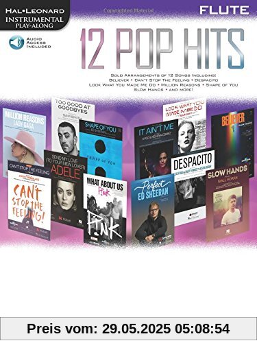 12 Pop Hits: Flute (Hal Leonard Instrumental Play-along)