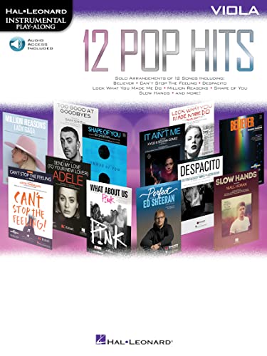 12 Pop Hits: Viola (Hal Leonard Instrumental Play-along)