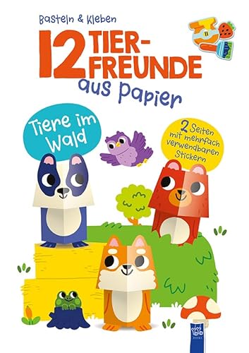 12 Tierfreunde aus Papier - Tiere im Wald: Bilderbuch. Stickerbuch 12 Tierfreunde aus Papier - Tiere im Wald: Bilderbuch. Stickerbuch von YoYo Books