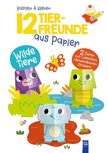 12 Tierfreunde aus Papier - Wilde Tiere: Bilderbuch. Stickerbuch 12 Tierfreunde aus Papier - Wilde Tiere: Bilderbuch. Stickerbuch von YoYo Books