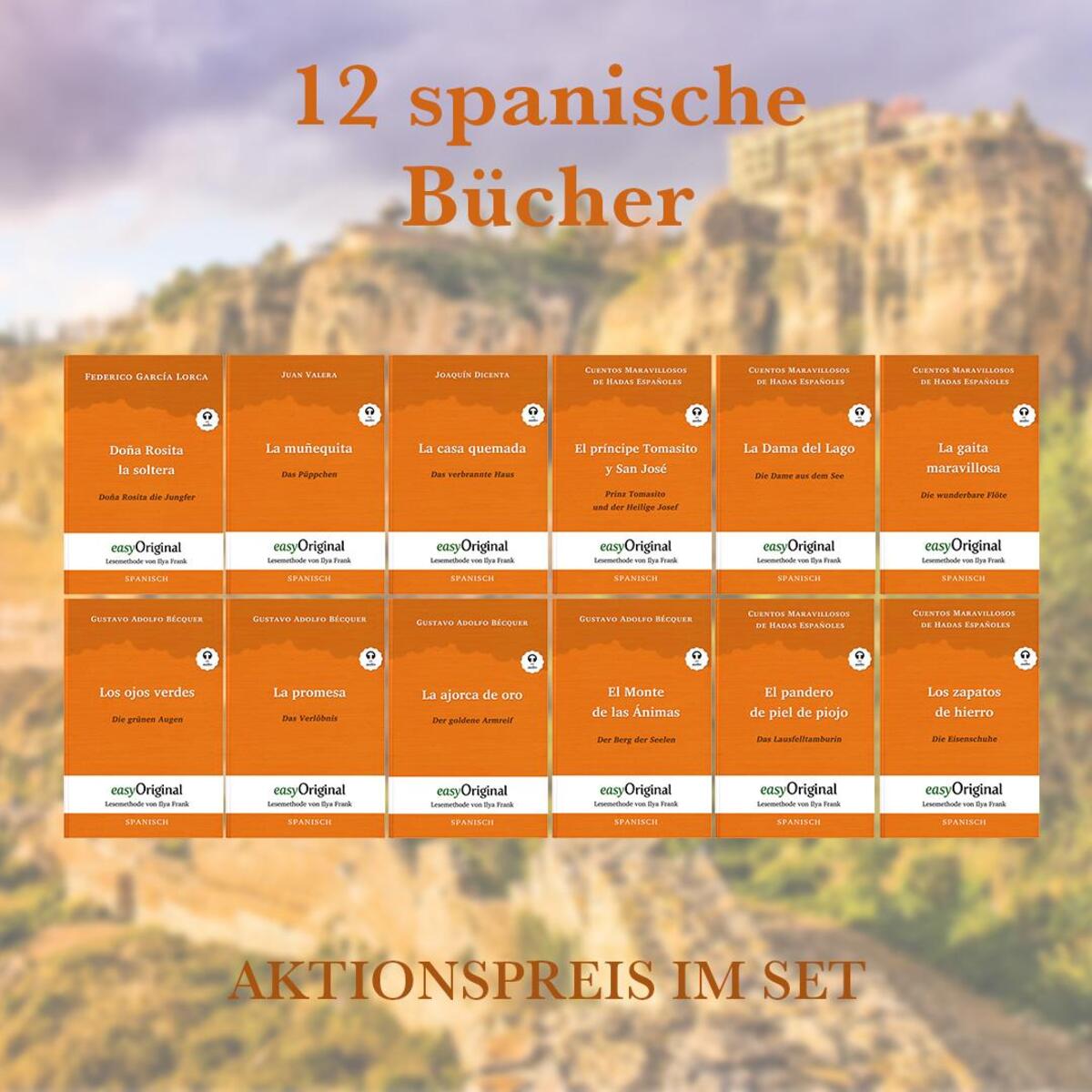 12 spanische Bücher (Bücher + 12 Audio-CDs) - Lesemethode von Ilya Frank von EasyOriginal Verlag e.U.