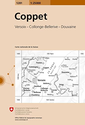 1281 Coppet: Versoix - Collonge-Bellerive - Douvaine (Landeskarte 1:25 000, Band 1281) von swisstopo