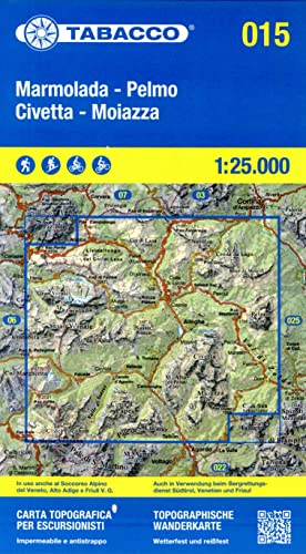 15 Marmolada - Pelmo Civetta -Moizza: 1:25000 (Carte topografiche per escursionisti, Band 15)