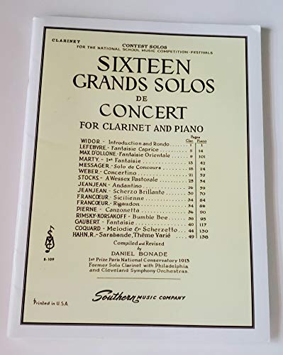 16 (Sixteen) Grand Solos De Concert: Woodwind Solos & Ensemble/B-flat Clarinet Collection von Southern Music Company