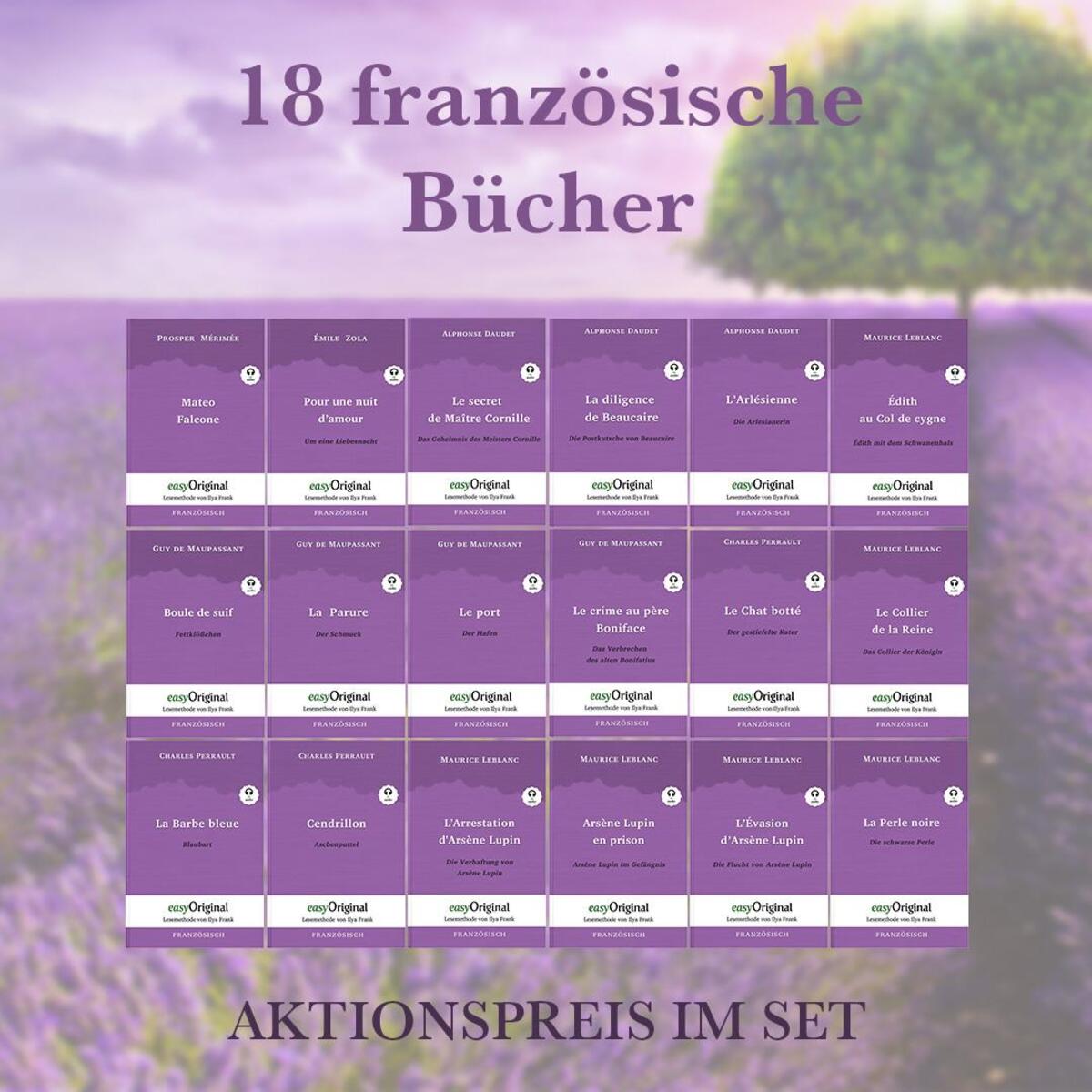 18 französische Bücher (Bücher + 18 Audio-CDs) - Lesemethode von Ilya Frank von EasyOriginal Verlag e.U.