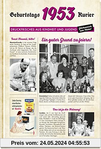 1953 - Geburtstagskurier: Druckfrisches aus Kindheit und Jugend | Zum 70. Geburtstag (Geschenke für runde Geburtstage 2023 und Jahrgangsbücher)