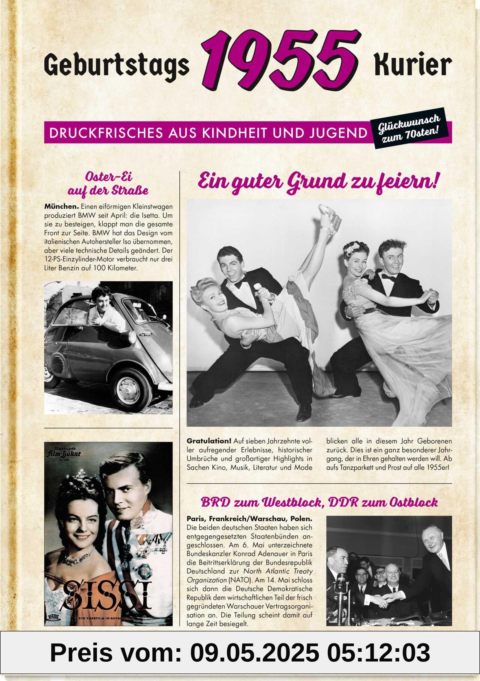 1955 - Geburtstagskurier: Druckfrisches aus Kindheit und Jugend | Zum 70. Geburtstag (Geburtstags-Zeitung)