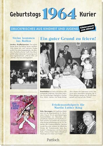 1964 - Geburtstagskurier: Druckfrisches aus Kindheit und Jugend | Geburtstagszeitung als Geschenk zum 60. Geburtstag von Pattloch Geschenkbuch