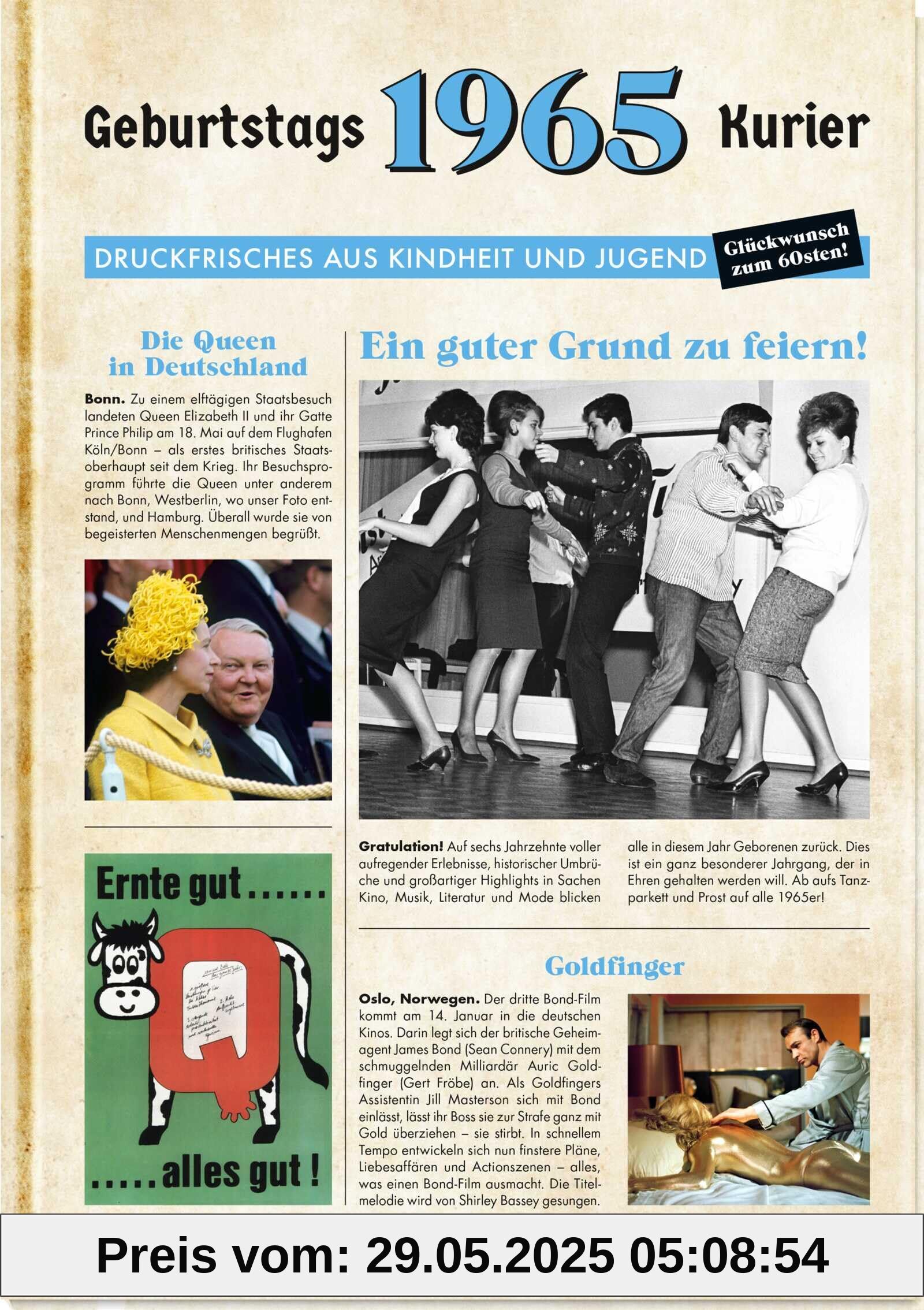 1965 - Geburtstagskurier: Druckfrisches aus Kindheit und Jugend | Zum 60. Geburtstag (Geburtstags-Zeitung)