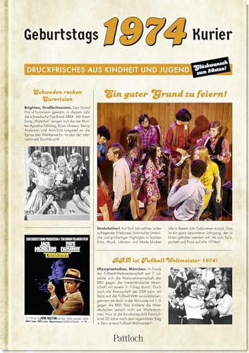 1974 - Geburtstagskurier: Druckfrisches aus Kindheit und Jugend | Geburtstagszeitung als Geschenk zum 50. Geburtstag von Pattloch Geschenkbuch