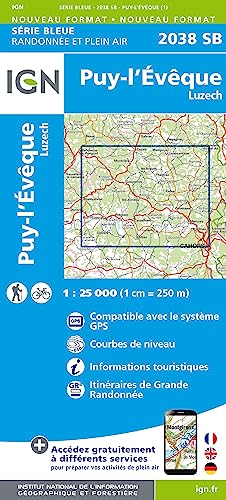 2038SB Puy-L'Evêque.Luzech (Série Bleue, Band 2038) von IGN Frankreich