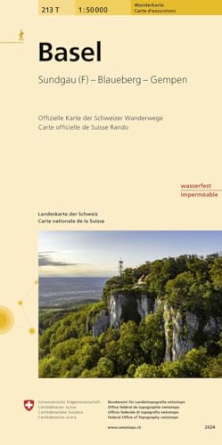 213T Basel Wanderkarte: Sundgau - Blaueberg - Gempen: Laufental - Sundgau (F) - Wiesental (D). Landeskarte der Schweiz. Offizielle Wanderkarte der Schweizer Wanderwege (Wanderkarten 1:50 000)