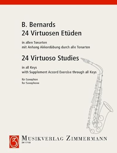 24 Virtuosen Etüden: in allen Tonarten mit Anhang. Saxophon. von Musikverlag Zimmermann [Zimmermann