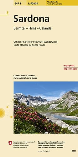 247T Sardona Wanderkarte: Sernftal - Flims - Calanda (Wanderkarten 1:50 000)