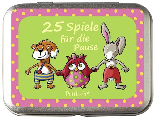 25 Spiele für die Pause: Beschäftigungsideen für Grundschüler ab 6 Jahren (Mädchen und Jungen) in Metallbox (Geschenke für die Schultüte und alle weiteren Events für Kinder) von Pattloch Geschenkbuch