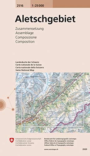 2516 Aletschgebiet: Zusammensetzung (Landeskarte 1:25 000 Zusammensetzungen) von Bundesamt fr Landestopog