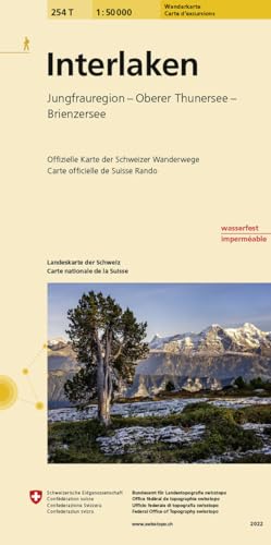 254T Interlaken Wanderkarte: Jungfrauregion - Oberer Thunersee - Brienzersee: Jungfrauregion - Ob. Thunersee - Brienzersee. Offizielle Wanderkarte der SAW (Wanderkarten 1:50 000)